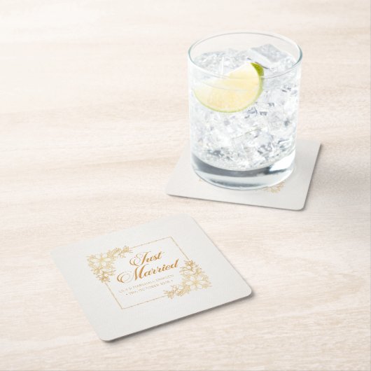 Elegant Just Married Wedding | Untersetzer Papier (Vor Ort)