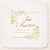 Elegant Just Married Wedding | Untersetzer Papier (Vorderseite)
