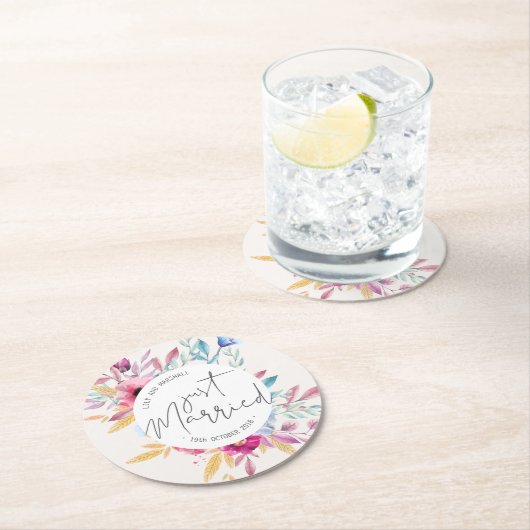 Elegant Just Married Wedding | Untersetzer Papier (Vor Ort)