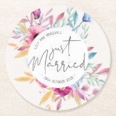 Elegant Just Married Wedding | Untersetzer Papier (Vorderseite)