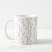 Elegant K Initial Muster Klasse Gray Taupe Weiß Kaffeetasse (Links)