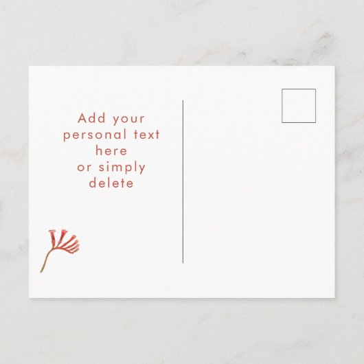 Elegant Kangaroo Paw Blume - Hochzeit Vielen Dank Postkarte (Rückseite)