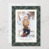 Elegant kariert ein Foto Grün Weihnachten (Vorderseite)