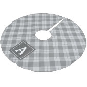 Elegant Kariert | Holiday Monogram Tree Skirt Polyester Weihnachtsbaumdecke (Schrägansicht)