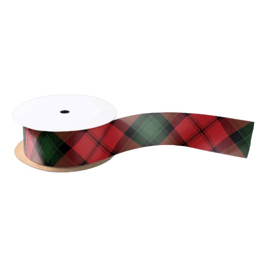 Elegant Kariert Kerr Red Green Classic Tartan Satinband (Spule)