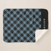 Elegant Kariert | Personalisiert Sherpa Blanket Sherpadecke (Vorderseite (Horizontal))