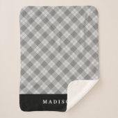Elegant Kariert | Personalisiert Sherpa Blanket Sherpadecke (Vorderseite)