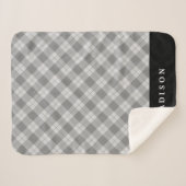 Elegant Kariert | Personalisiert Sherpa Blanket Sherpadecke (Vorderseite (Horizontal))