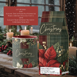 Elegant Kariert & Poinsettia Frohe Weihnachtsbezei Tasse