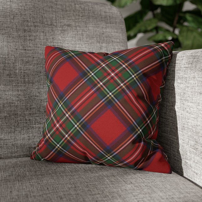 Elegant Kariert Rustic Clan Stewart Tartan Kissen (Plaid Red and Green Check Clan Stewart Tartan Throw Pillow)
