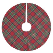 Elegant Kariert Rustic Clan Stewart Tartan Weihnac Polyester Weihnachtsbaumdecke (Vorderseite)