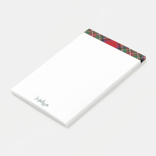 Elegant Kariert Stewart Tartan Personalisiert Post-it Klebezettel