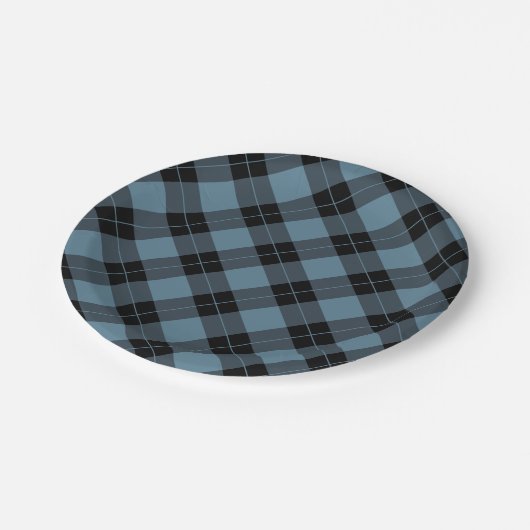 Elegant Kariert | Urlaub Pappteller (Schrägansicht)