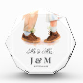 Elegant Keepsake Newlyweds Gift Bride Groom Fotoblock (Vorderseite)