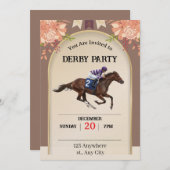 Elegant Kentucky Derby Horse Racing Invitation Einladung (Vorne/Hinten)