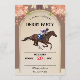 Elegant Kentucky Derby Horse Racing Invitation Einladung