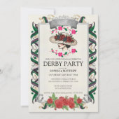 Elegant Kentucky Derby Party Floral Invitation Einladung (Vorderseite)