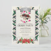 Elegant Kentucky Derby Party Floral Invitation Einladung (Stehend Vorderseite)