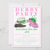 Elegant Kentucky Derby Party Hat & Heels Soiree Einladung (Vorderseite)