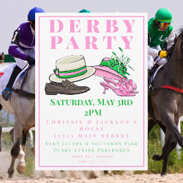 Elegant Kentucky Derby Party Hat & Heels Soiree Einladung