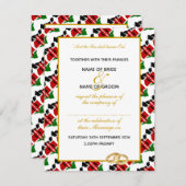 Elegant KENYA FLAG mit Gold Script WEDING Einladung (Vorne/Hinten)