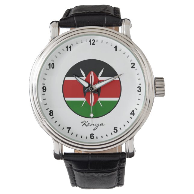 Elegant Kenya Watch & Kenyan Flag Armbanduhr (Vorderseite)