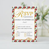 Elegant KENYA Wedding RSVP Response Card (Stehend Vorderseite)