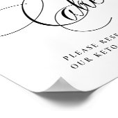 Elegant Keto Friendly Cake Black Calligraphy Poster (Ecke)