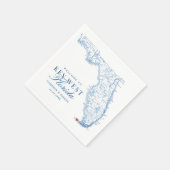 Elegant Key West Florida Map Wedding Serviette (Ecke)
