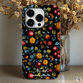 Elegant Khokhloma floral in Rich, lebhafte Farben Case-Mate iPhone 14 Pro Hülle