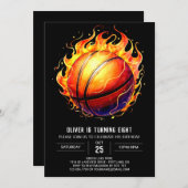 Elegant Kids Basketball Geburtstag Einladung (Vorne/Hinten)