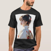 Elegant Kimono Girl Museo Cantonale d'Arte Inspiri T-Shirt (Vorderseite)