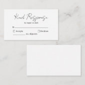 Elegant Kind Response RSVP Card Begleitkarte (Vorne/Hinten)