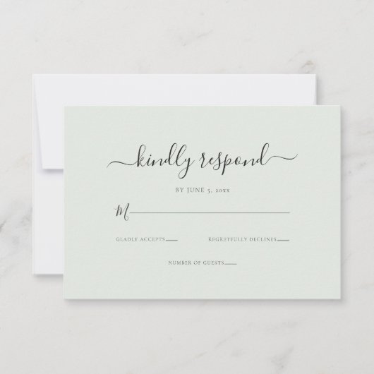 Elegant Kindly Respond QR Code RSVP Karte (Vorderseite)