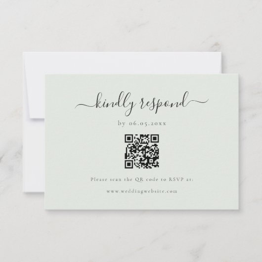 Elegant Kindly Respond QR Code RSVP Karte (Vorderseite)