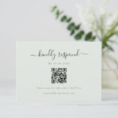 Elegant Kindly Respond QR Code RSVP Karte (Stehend Vorderseite)