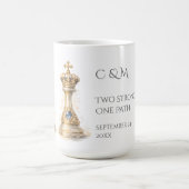 Elegant King Queen Couple Gift Gold Chess Kaffeetasse (Mittel)