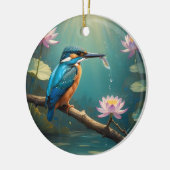 Elegant Kingfisher Bird Keramik Ornament (Links)