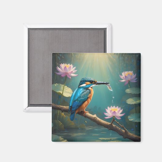Elegant Kingfisher Bird Magnet (Vorderseite/Rückseite)