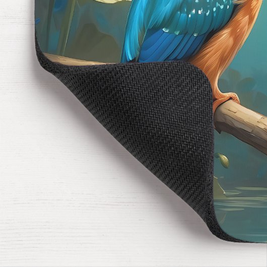 Elegant Kingfisher Bird Mousepad (Ecke)