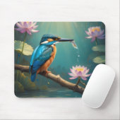 Elegant Kingfisher Bird Mousepad (Mit Mouse)