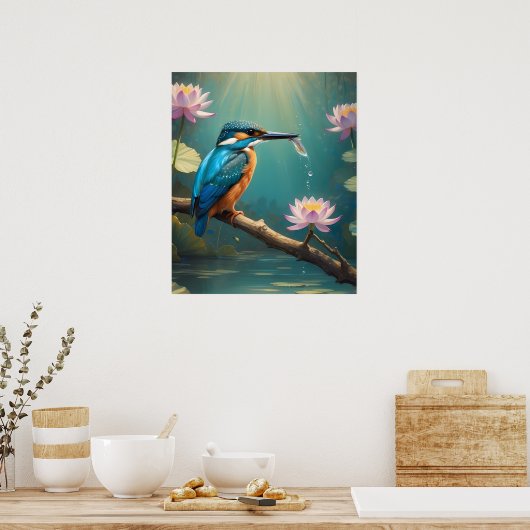 Elegant Kingfisher Bird Poster (Küche)