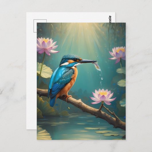 Elegant Kingfisher Bird Postkarte (Vorne/Hinten)