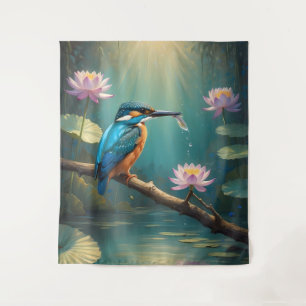 Elegant Kingfisher Bird Wandteppich