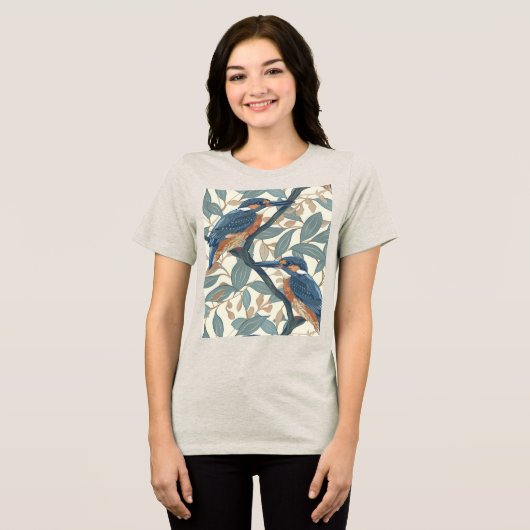 Elegant Kingfisher T-shirt Tri-Blend Shirt (Vorderseite voll)