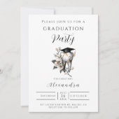 Elegant Kintsugi Floral Dental Graduation Einladung (Vorderseite)