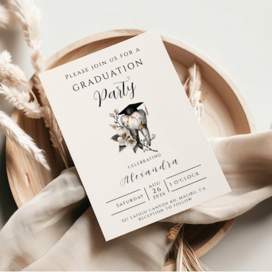 Elegant Kintsugi Floral Dental Graduation Einladung