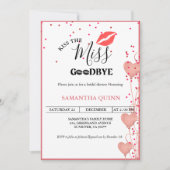 Elegant Kiss Miss Goodbye Red Lips Brautparty Einladung (Vorderseite)