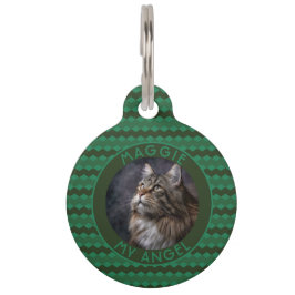 Elegant Kitten Owner Gift Chevron Checkers Haustiermarke