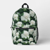 Elegant klassisch grün botanisch weiß Blüte Bedruckter Rucksack (Vorderseite)
